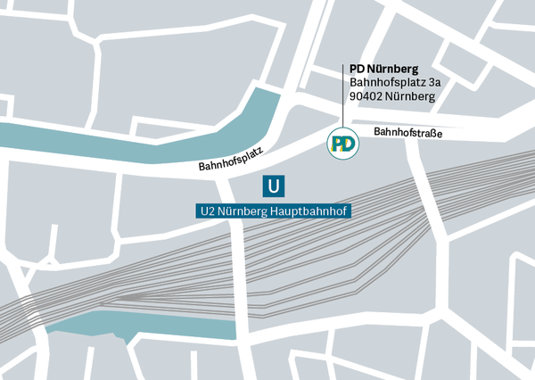 Anfahrtsplan zur PD in Nürnberg