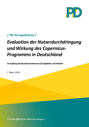 Link zur PD-Perspektiven-Studie "Evaluation der Nutzerdurchdringung und Wirkung des Copernicus-Programms in Deutschland"